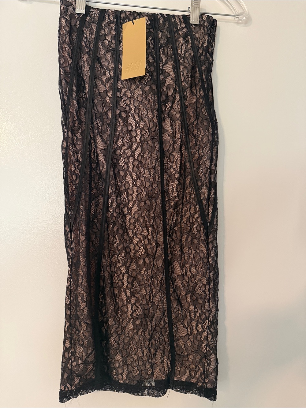 H&M Black Lace Sheer Maxi Skirt